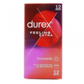 Durex Feeling extra : boite de 12 préservatifs fins et lubrifiés