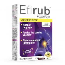 Efirub gorge irritée 30 pastilles goût cola 3C PHARMA