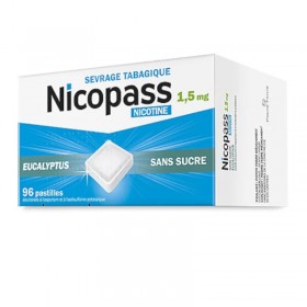 Nicopass 1.5 mg sans sucre goût eucalyptus - 96...