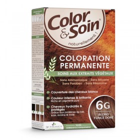 Coloration permanente 6G blond foncé doré Color et Soin LES 3 CHENES