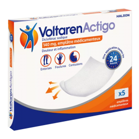 VoltarenActigo 140mg diclofénac sodique - 5 emplâtres médicamenteux - GSK