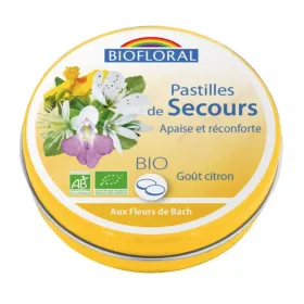 Fleur de Bach SANS ALCOOL Pastilles de secours BIO Boite 50 g BIOFLORAL