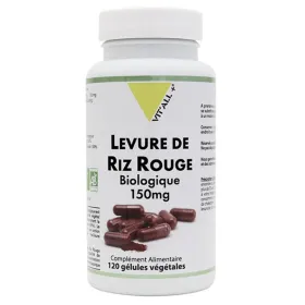 Levure de riz rouge BIO 150mg 120 gélules végétales VIT'ALL+