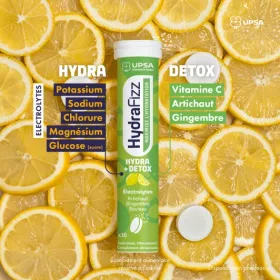 HydraFizz : HYDRA + DETOX goût citron - 16 comprimés effervescents