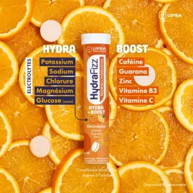 HydraFizz: HYDRA + BOOST orange flavor - 16 effervescent tablets
