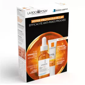 La Roche Posay Pure Vitamin C12 Anti-Wrinkle Serum 30 ml + Anthelios UVmune 400 Invisible Fluid SPF50+ Fragrance Free 15 ml Free